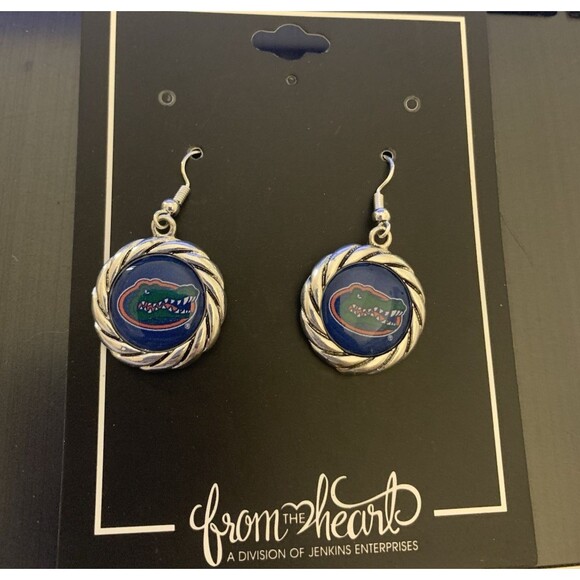 From The Heart Florida Gators Logo Jewelry Set of 3 Bracelet Necklace Earrings - Picture 4 of 4